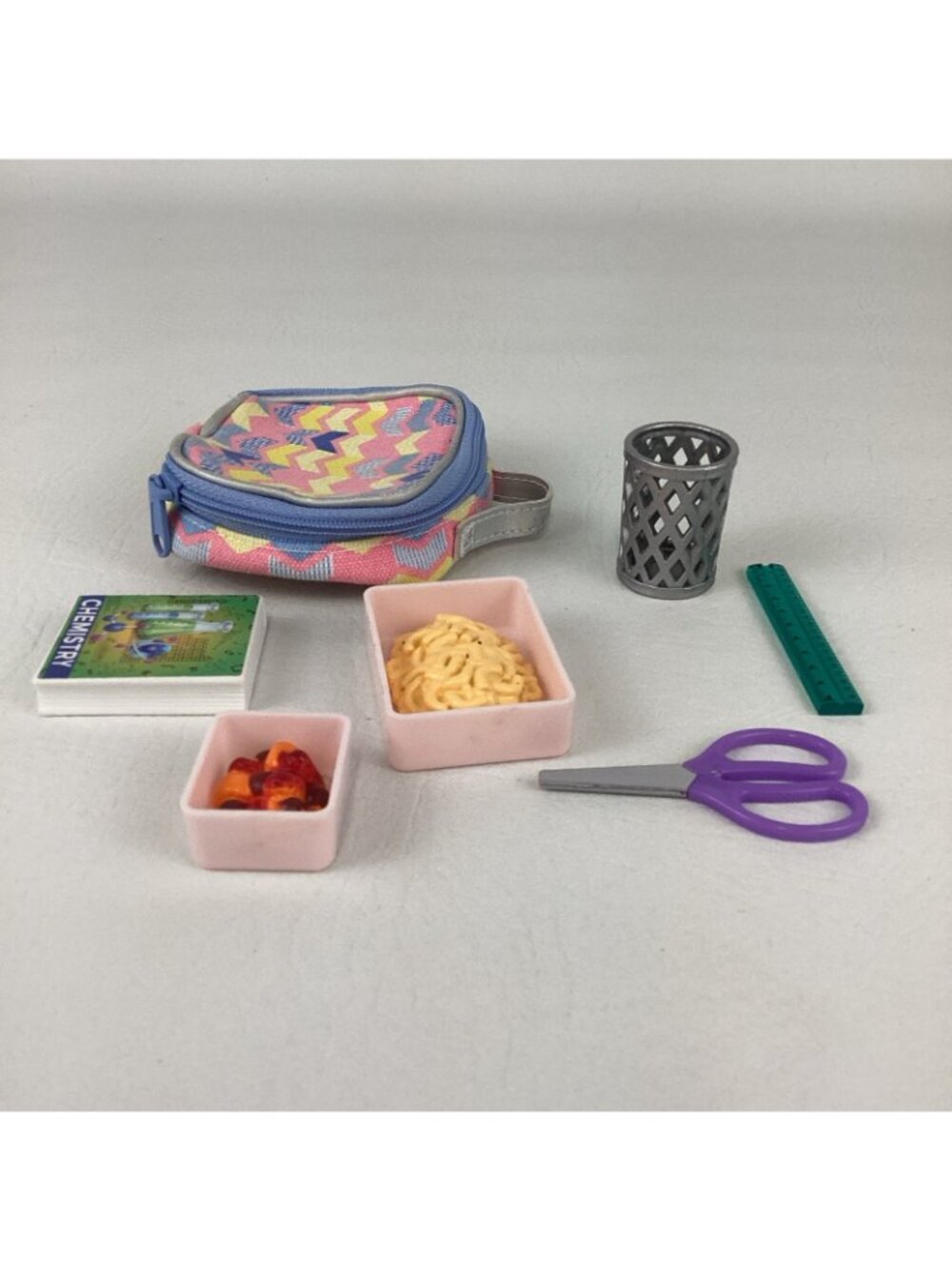 Our Generation Lunch Box School Toiletry Bag Play Food Chemistry Book 18" Doll - Picture 4 of 7